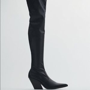 Zara Heeled Tall Cowboy Boots